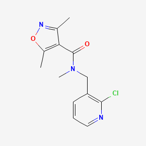 molecular formula C13H14ClN3O2 B5055269 N-[(2-chloro-3-pyridinyl)methyl]-N,3,5-trimethyl-4-isoxazolecarboxamide 