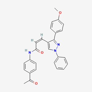 molecular formula C27H23N3O3 B5055288 (Z)-N-(4-acetylphenyl)-3-[3-(4-methoxyphenyl)-1-phenylpyrazol-4-yl]prop-2-enamide 