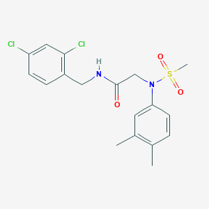 molecular formula C18H20Cl2N2O3S B5055302 N~1~-(2,4-dichlorobenzyl)-N~2~-(3,4-dimethylphenyl)-N~2~-(methylsulfonyl)glycinamide 