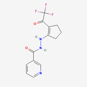 molecular formula C13H12F3N3O2 B5055338 N'-[2-(2,2,2-trifluoroacetyl)-1-cyclopenten-1-yl]nicotinohydrazide 