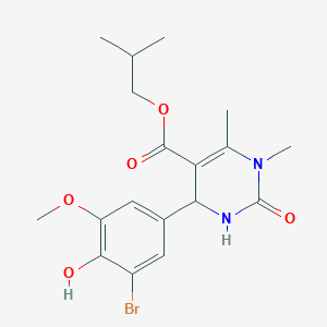 molecular formula C18H23BrN2O5 B5055360 2-Methylpropyl 4-(3-bromo-4-hydroxy-5-methoxyphenyl)-1,6-dimethyl-2-oxo-1,2,3,4-tetrahydropyrimidine-5-carboxylate 