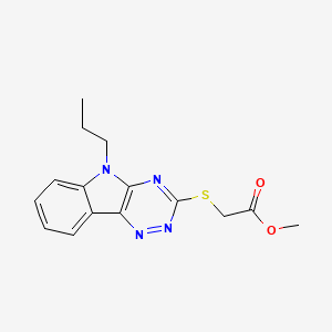 molecular formula C15H16N4O2S B5055366 methyl 2-({5-propyl-5H-[1,2,4]triazino[5,6-b]indol-3-yl}sulfanyl)acetate 