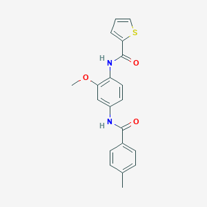 molecular formula C20H18N2O3S B505539 N-{2-methoxy-4-[(4-methylbenzoyl)amino]phenyl}-2-thiophenecarboxamide 
