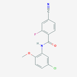 molecular formula C15H10ClFN2O2 B505541 N-(5-chloro-2-methoxyphenyl)-4-cyano-2-fluorobenzamide 