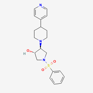 molecular formula C20H25N3O3S B5055419 (3S,4S)-1-(benzenesulfonyl)-4-(4-pyridin-4-ylpiperidin-1-yl)pyrrolidin-3-ol 