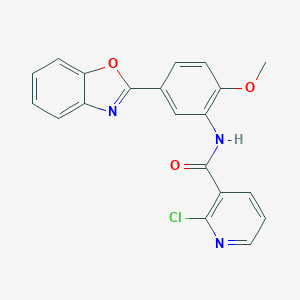 molecular formula C20H14ClN3O3 B505546 N-[5-(1,3-benzoxazol-2-yl)-2-methoxyphenyl]-2-chloronicotinamide 