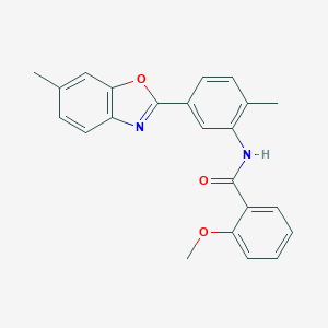molecular formula C23H20N2O3 B505549 2-methoxy-N-[2-methyl-5-(6-methyl-1,3-benzoxazol-2-yl)phenyl]benzamide 