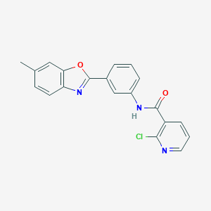 molecular formula C20H14ClN3O2 B505554 2-chloro-N-[3-(6-methyl-1,3-benzoxazol-2-yl)phenyl]nicotinamide 