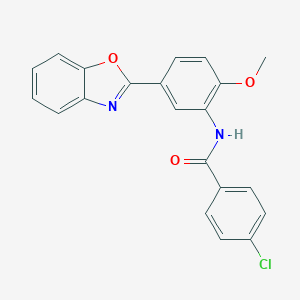 molecular formula C21H15ClN2O3 B505555 N-[5-(1,3-benzoxazol-2-yl)-2-methoxyphenyl]-4-chlorobenzamide 
