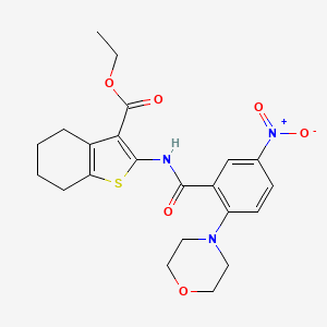 molecular formula C22H25N3O6S B5055626 ETHYL 2-[2-(MORPHOLIN-4-YL)-5-NITROBENZAMIDO]-4,5,6,7-TETRAHYDRO-1-BENZOTHIOPHENE-3-CARBOXYLATE 