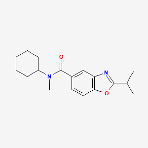 molecular formula C18H24N2O2 B5055663 N-cyclohexyl-N-methyl-2-propan-2-yl-1,3-benzoxazole-5-carboxamide 
