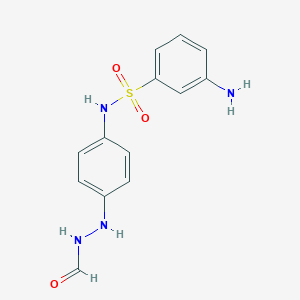 molecular formula C13H14N4O3S B050557 3-Amino-N-[4-(2-formylhydrazinyl)phenyl]benzene-1-sulfonamide CAS No. 111982-96-8