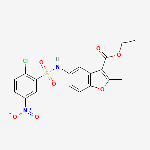 molecular formula C18H15ClN2O7S B5055722 Ethyl 5-[(2-chloro-5-nitrophenyl)sulfonylamino]-2-methyl-1-benzofuran-3-carboxylate 