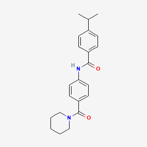 molecular formula C22H26N2O2 B5055849 N-[4-(PIPERIDINE-1-CARBONYL)PHENYL]-4-(PROPAN-2-YL)BENZAMIDE 