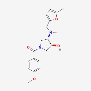molecular formula C19H24N2O4 B5055866 [(3S,4S)-3-hydroxy-4-[methyl-[(5-methylfuran-2-yl)methyl]amino]pyrrolidin-1-yl]-(4-methoxyphenyl)methanone 