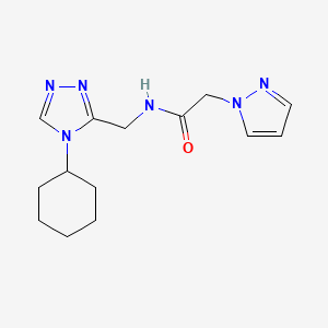 molecular formula C14H20N6O B5055902 N-[(4-cyclohexyl-1,2,4-triazol-3-yl)methyl]-2-pyrazol-1-ylacetamide CAS No. 1185483-93-5