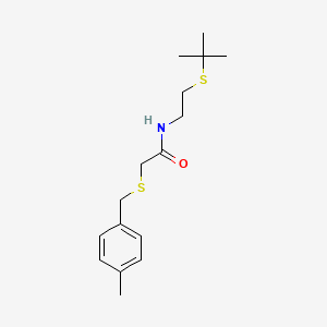 molecular formula C16H25NOS2 B5055911 N-[2-(tert-butylsulfanyl)ethyl]-2-[(4-methylbenzyl)sulfanyl]acetamide 