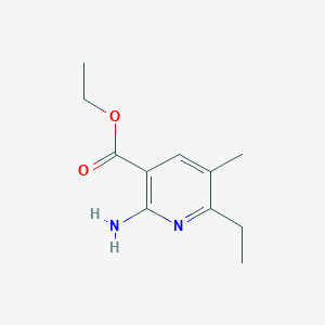 molecular formula C11H16N2O2 B050561 3-Pyridinecarboxylicacid,2-amino-6-ethyl-5-methyl-,ethylester(9CI) CAS No. 125031-53-0