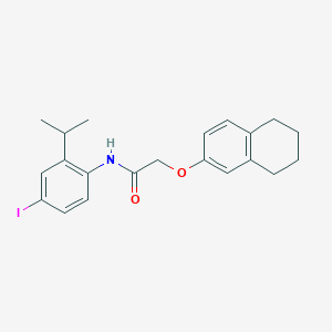 molecular formula C21H24INO2 B5056122 N-[4-iodo-2-(propan-2-yl)phenyl]-2-(5,6,7,8-tetrahydronaphthalen-2-yloxy)acetamide 