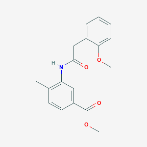molecular formula C18H19NO4 B5056126 METHYL 3-{[2-(2-METHOXYPHENYL)ACETYL]AMINO}-4-METHYLBENZOATE 