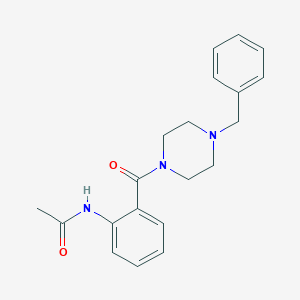molecular formula C20H23N3O2 B505626 N-[2-(4-benzylpiperazine-1-carbonyl)phenyl]acetamide 