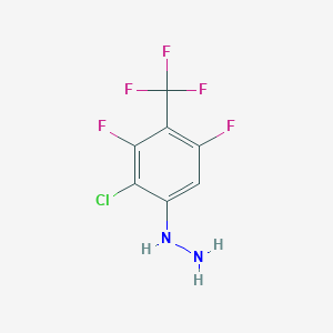 molecular formula C7H4ClF5N2 B050563 2-Chloro-3,5-difluoro-4-(trifluoromethyl)phenyl hydrazine CAS No. 121435-36-7