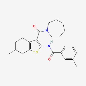 molecular formula C24H30N2O2S B5056389 N-[3-(azepane-1-carbonyl)-6-methyl-4,5,6,7-tetrahydro-1-benzothiophen-2-yl]-3-methylbenzamide 