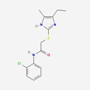 molecular formula C14H16ClN3OS B5056392 N~1~-(2-CHLOROPHENYL)-2-[(5-ETHYL-4-METHYL-1H-IMIDAZOL-2-YL)SULFANYL]ACETAMIDE 