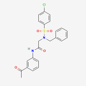 molecular formula C23H21ClN2O4S B5056441 N-(3-acetylphenyl)-2-[benzyl-(4-chlorophenyl)sulfonylamino]acetamide 