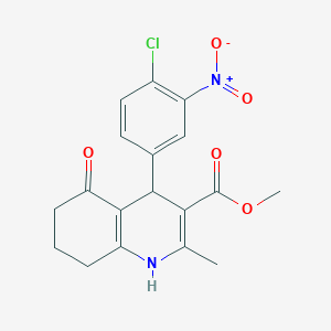 molecular formula C18H17ClN2O5 B5056601 Methyl 4-(4-chloro-3-nitrophenyl)-2-methyl-5-oxo-1,4,5,6,7,8-hexahydroquinoline-3-carboxylate 