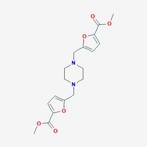 molecular formula C18H22N2O6 B505665 Methyl 5-[(4-{[5-(methoxycarbonyl)-2-furyl]methyl}-1-piperazinyl)methyl]-2-furoate CAS No. 431892-40-9