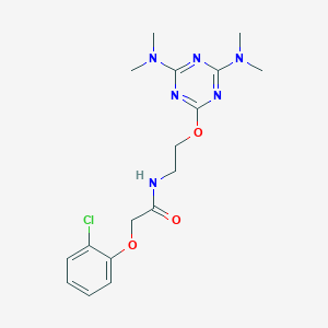 molecular formula C17H23ClN6O3 B505670 N-(2-{[4,6-bis(dimethylamino)-1,3,5-triazin-2-yl]oxy}ethyl)-2-(2-chlorophenoxy)acetamide 