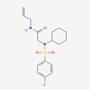 molecular formula C17H23FN2O3S B5056754 N~2~-cyclohexyl-N~2~-[(4-fluorophenyl)sulfonyl]-N-prop-2-en-1-ylglycinamide 