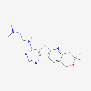 molecular formula C18H23N5OS B505678 N-(5,5-dimethyl-6-oxa-17-thia-2,12,14-triazatetracyclo[8.7.0.03,8.011,16]heptadeca-1,3(8),9,11,13,15-hexaen-15-yl)-N',N'-dimethylethane-1,2-diamine 