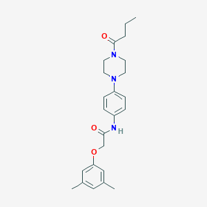 molecular formula C24H31N3O3 B505688 N-[4-(4-butanoylpiperazin-1-yl)phenyl]-2-(3,5-dimethylphenoxy)acetamide 