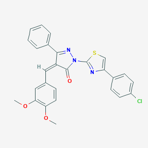 (4Z)-2-[4-(4-chlorophenyl)-1,3-thiazol-2-yl]-4-(3,4-dimethoxybenzylidene)-5-phenyl-2,4-dihydro-3H-pyrazol-3-one