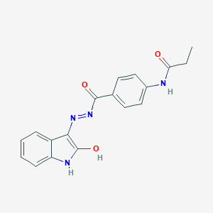 N-(4-{[2-(2-oxo-1,2-dihydro-3H-indol-3-ylidene)hydrazino]carbonyl}phenyl)propanamide