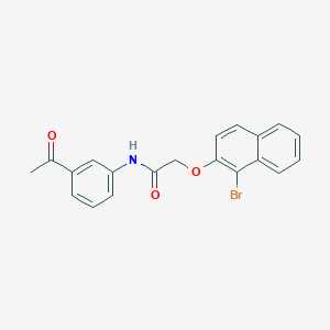 molecular formula C20H16BrNO3 B505694 N-(3-acetylphenyl)-2-[(1-bromo-2-naphthyl)oxy]acetamide 