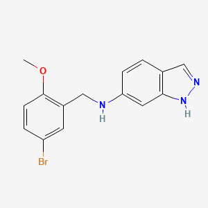 molecular formula C15H14BrN3O B5056944 N-[(5-bromo-2-methoxyphenyl)methyl]-1H-indazol-6-amine 
