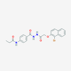 N-{4-[(2-{[(1-bromo-2-naphthyl)oxy]acetyl}hydrazino)carbonyl]phenyl}propanamide
