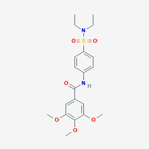 molecular formula C20H26N2O6S B505697 N-[4-(diethylsulfamoyl)phenyl]-3,4,5-trimethoxybenzamide 