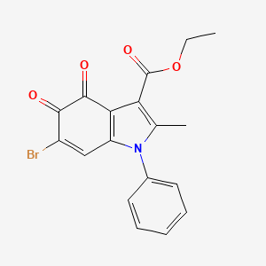 molecular formula C18H14BrNO4 B5056978 Ethyl 6-bromo-2-methyl-4,5-dioxo-1-phenylindole-3-carboxylate 
