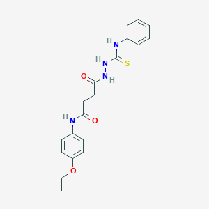 molecular formula C19H22N4O3S B505698 N-(4-ethoxyphenyl)-4-oxo-4-[2-(phenylcarbamothioyl)hydrazinyl]butanamide 