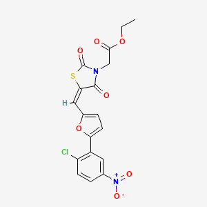 molecular formula C18H13ClN2O7S B5057055 ethyl [(5E)-5-{[5-(2-chloro-5-nitrophenyl)furan-2-yl]methylidene}-2,4-dioxo-1,3-thiazolidin-3-yl]acetate 