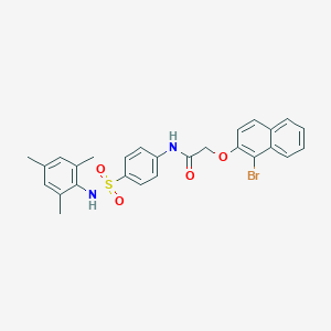 2-[(1-bromo-2-naphthyl)oxy]-N-{4-[(mesitylamino)sulfonyl]phenyl}acetamide