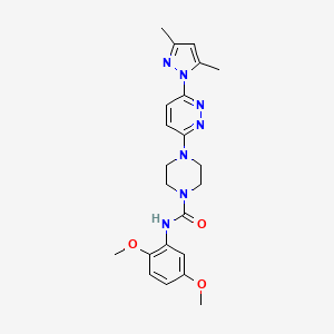molecular formula C22H27N7O3 B5057152 N-(2,5-dimethoxyphenyl)-4-[6-(3,5-dimethyl-1H-pyrazol-1-yl)pyridazin-3-yl]piperazine-1-carboxamide 