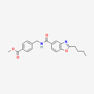molecular formula C21H22N2O4 B5057166 Methyl 4-[[(2-butyl-1,3-benzoxazole-5-carbonyl)amino]methyl]benzoate 