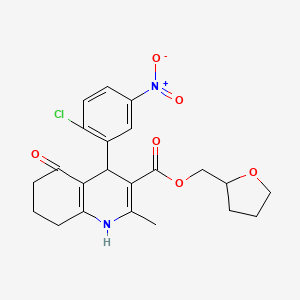 molecular formula C22H23ClN2O6 B5057325 Tetrahydrofuran-2-ylmethyl 4-(2-chloro-5-nitrophenyl)-2-methyl-5-oxo-1,4,5,6,7,8-hexahydroquinoline-3-carboxylate 