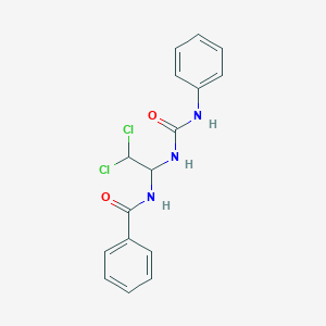 molecular formula C16H15Cl2N3O2 B5057333 N-[2,2-dichloro-1-(phenylcarbamoylamino)ethyl]benzamide 