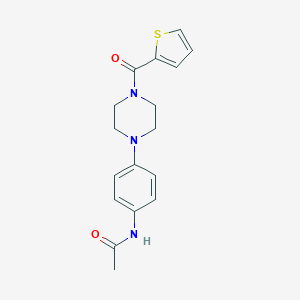 molecular formula C17H19N3O2S B505740 N-{4-[4-(Thiophene-2-carbonyl)-piperazin-1-yl]-phenyl}-acetamide 